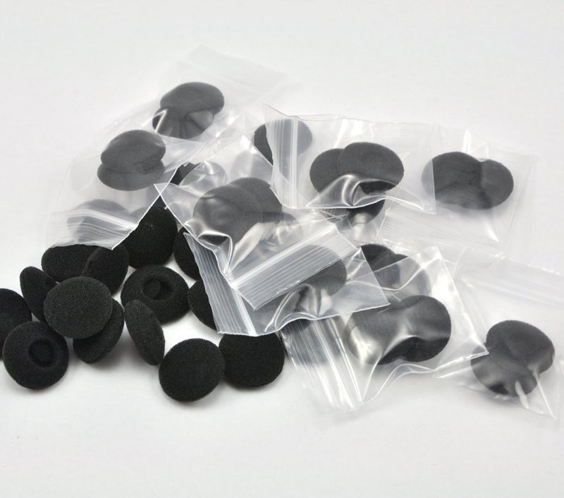 Ougual 12 Pack(24pcs) 18mm Earbud Foam Earpad, Replacement Sponge Covers for Earphone (Black) - Image 3